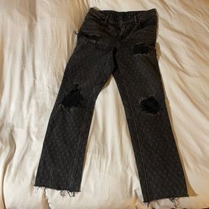 Alexander Wang distressed grey jeans